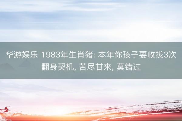 华游娱乐 1983年生肖猪: 本年你孩子要收拢3次翻身契机， 苦尽甘来， 莫错过