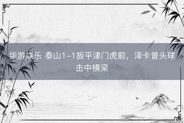 华游娱乐 泰山1-1扳平津门虎前，泽卡曾头球击中横梁