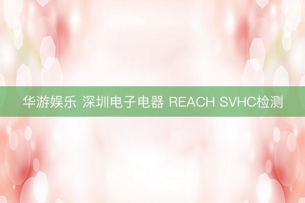 华游娱乐 深圳电子电器 REACH SVHC检测