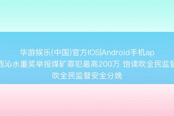 华游娱乐(中国)官方IOS|Android手机app下载 山西沁水重奖举报煤矿罪犯最高200万 饱读吹全民监督安全分娩