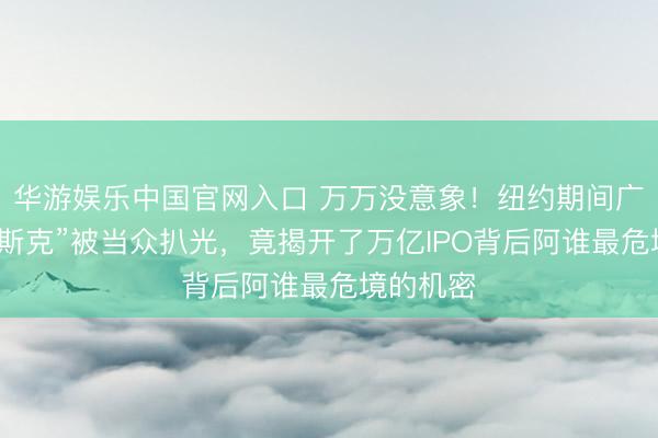 华游娱乐中国官网入口 万万没意象！纽约期间广场的“马斯克”被当众扒光，竟揭开了万亿IPO背后阿谁最危境的机密