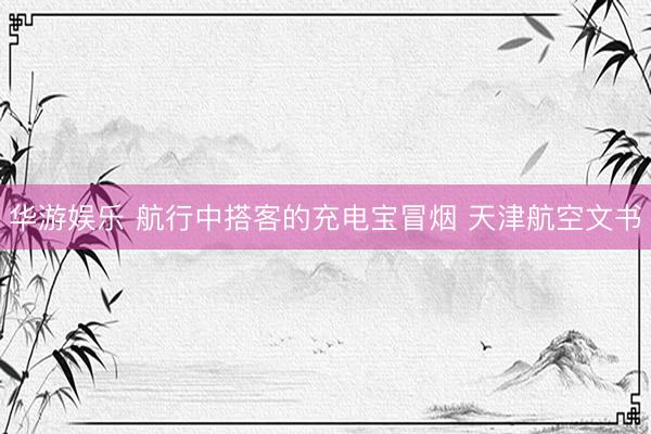 华游娱乐 航行中搭客的充电宝冒烟 天津航空文书